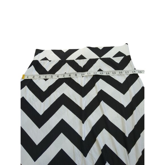 A.N.A  Knit Stretch Chevron Long Pencil Slit Skirt Black & White Large - Picture 5 of 11